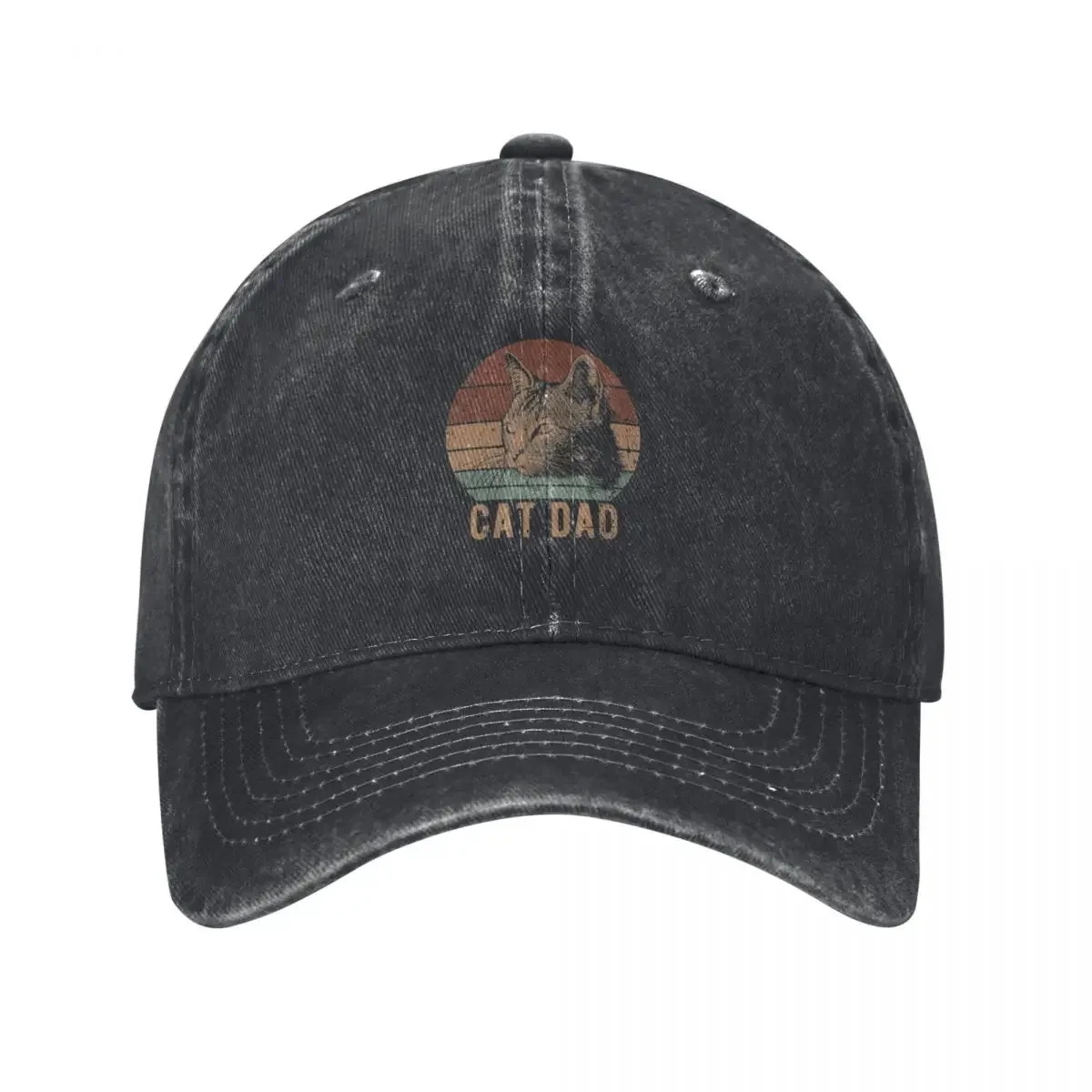 Golf Cap Dad - พ่อแม่แมวที่ดีที่สุดตลอดกาล - หมวกเบสบอลสำหรับแมว หมวกกอล์ฟ หมวกทหาร หมวกแบล็ค