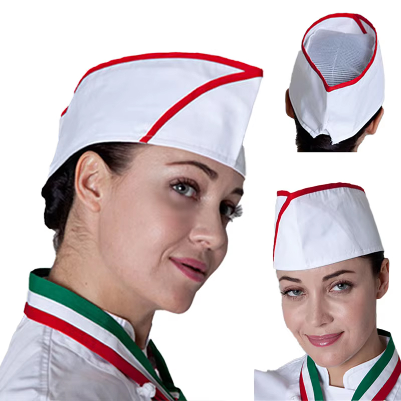Snapback Hat Flat - หมวกเชฟสำหรับงานจัดเลี้ยง หมวกพนักงานร้านอาหาร หมวกทำครัวสำหรับอาหารญี่ปุ่นและเกาหลี หมวกสำหรับพนักงานโรงอาหาร หมวกตาข่ายแบบแบนสำหรับพนักงานเสิร์ฟ