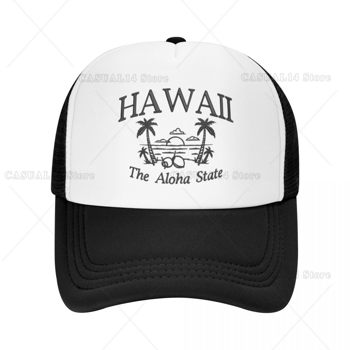 Trucker Cap Mesh - ฮาวายชายหาด Aloha State ปรับตาข่ายเบสบอลหมวกสําหรับชาย High-end Trucker