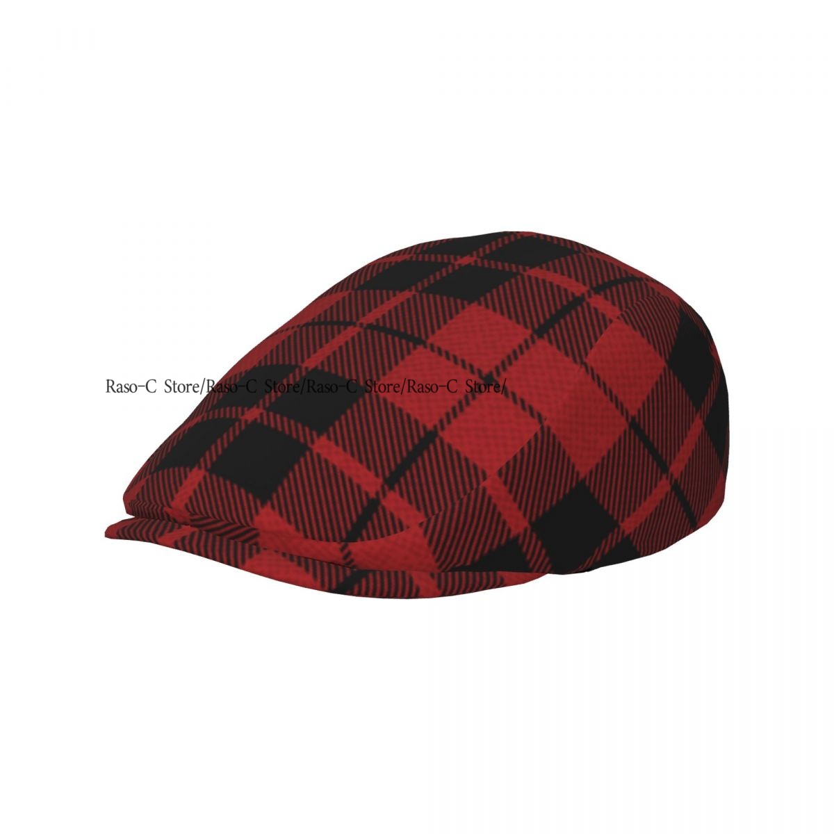 Newsboy Cap Ivy - หมวกทรงแบนสำหรับผู้ใหญ่ ลายตารางแดงสไตล์ทาร์ทัน แบบยูนิเซ็กส์ สไตล์อังกฤษ หมวกทรงนิวส์บอย หมวกทรงไอวี่