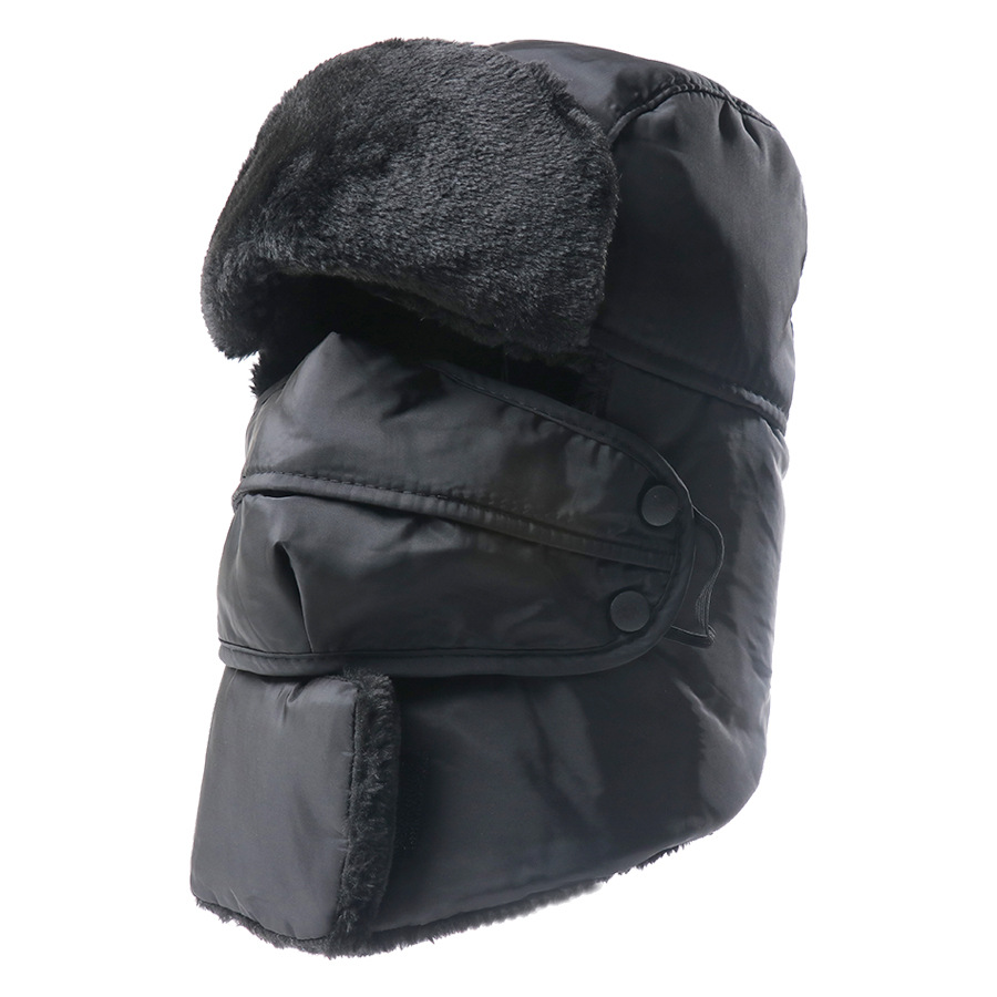 Trapper Hat Ear Flap - หมวกกันหนาวบุขนแกะสำหรับผู้ชายและผู้หญิง พร้อมหน้ากากถอดได้ ปิดหู กันลม อุ่นสบาย เหมาะสำหรับเล่นสกีและกิจกรรมกลางแจ้งในฤดูหนาว
