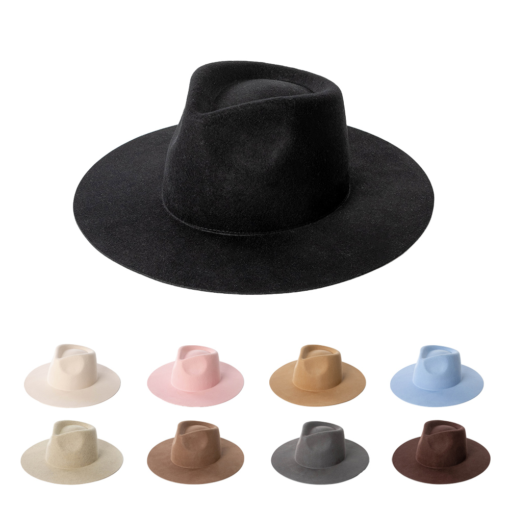 Fedora Hat Wool - หมวก Fedora ผ้าขนสัตว์ 100% ปีกกว้าง Unisex