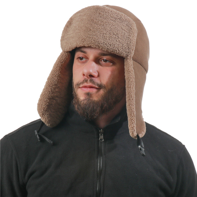 Trapper Hat Ear Flap - หมวกกันหนาวบุขนแกะสำหรับผู้ชายและผู้หญิง พร้อมที่ปิดหู หนา กันลม อุ่น ป้องกันความหนาวเย็น