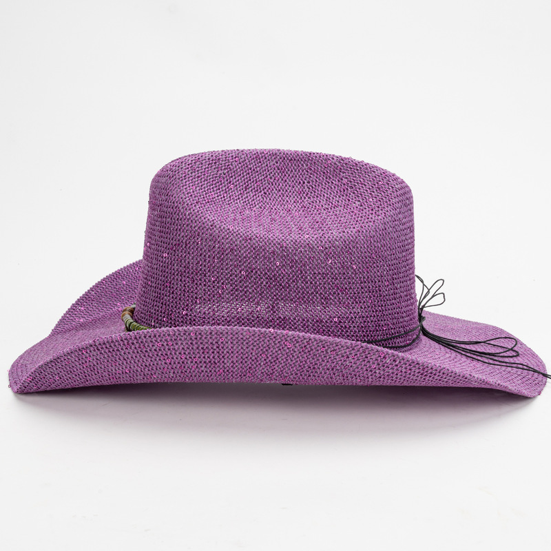 หมวกคาวบอยตะวันตกแบบมีกลิตเตอร - Cowboy Hat Straw บทวิจารณ์และราคา